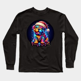 Colorful melting Xmas Dog #1 Long Sleeve T-Shirt